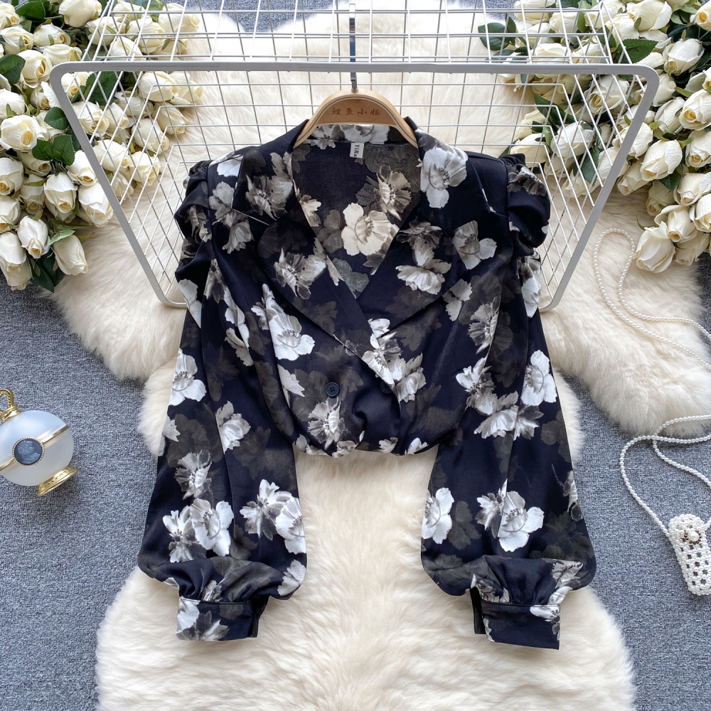 All-match business suit floral shirt for women