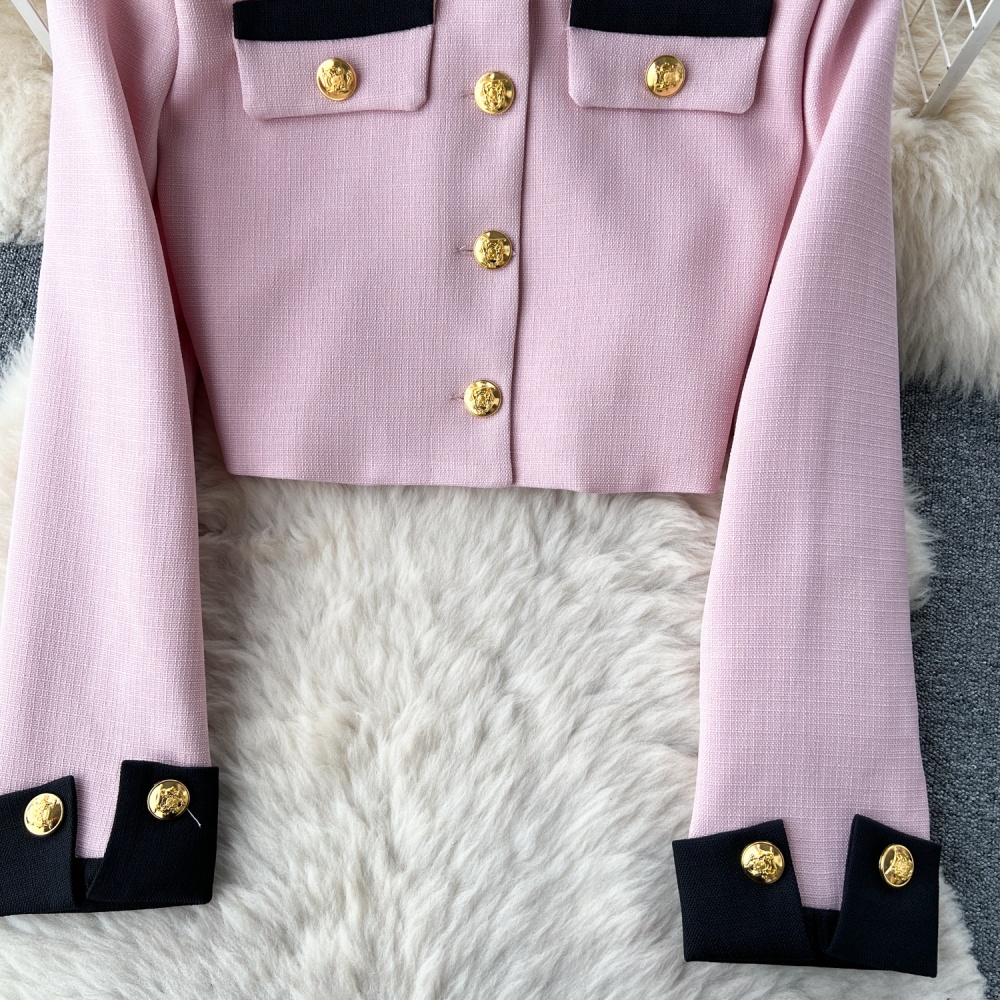 High waist business suit slim coat 2pcs set for women