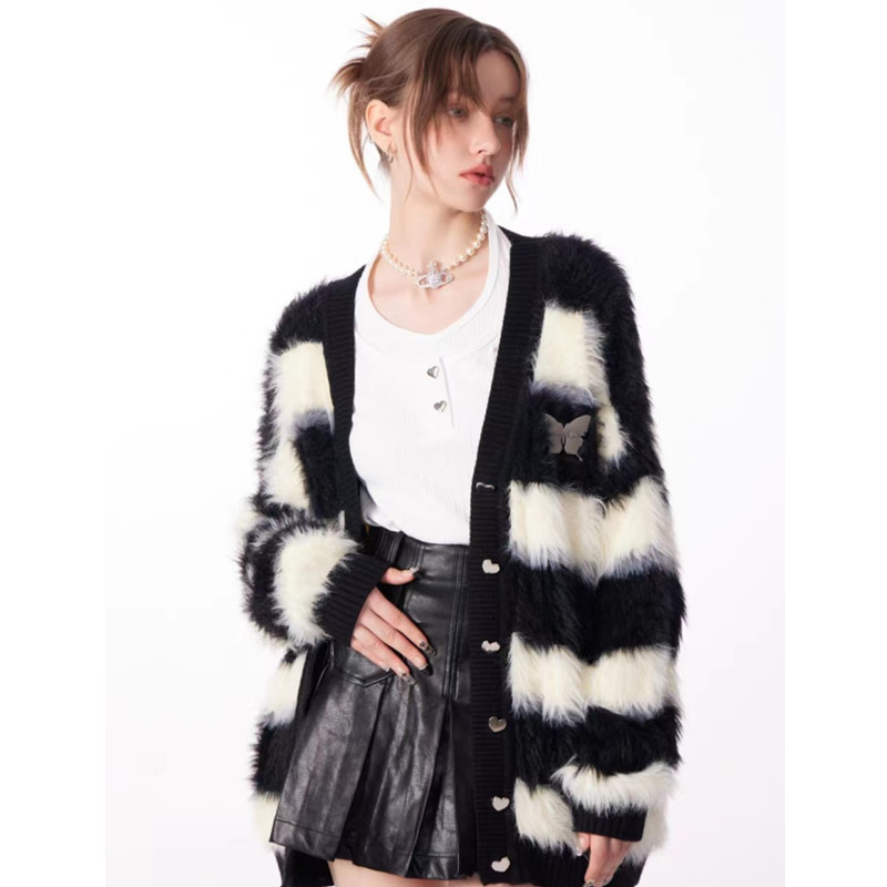 Thick elmo coat lazy autumn and winter cardigan for women
