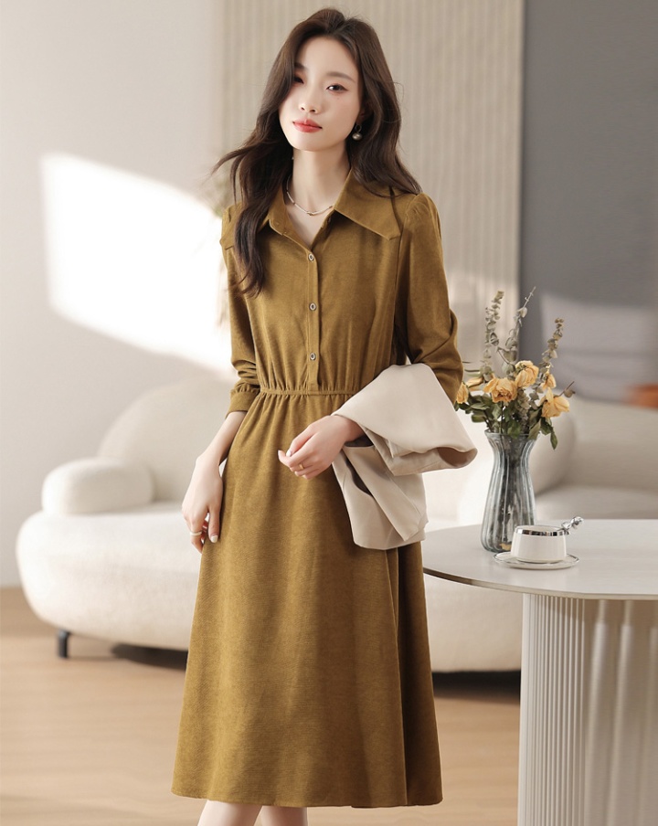 Fashionable long sleeve dress autumn shirt 2pcs set
