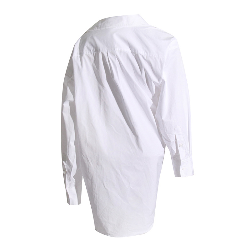 Temperament oblique collar slim autumn shirt