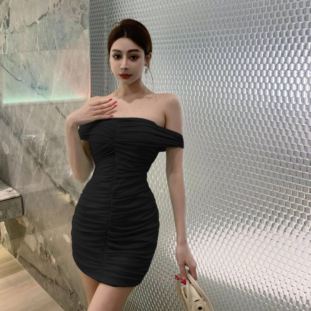 Wrapped chest slim ladies fold sexy temperament dress