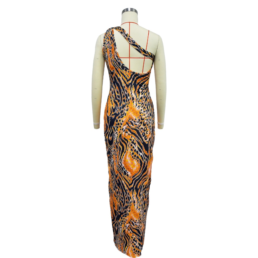 European style printing dress sleeveless long dress for women