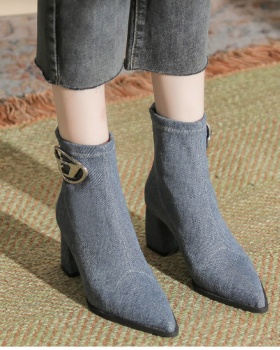 Fashion short boots metal buckles boots for women