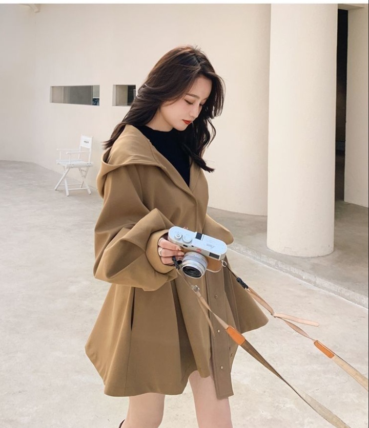 Spring and autumn hooded coat short windbreaker for women