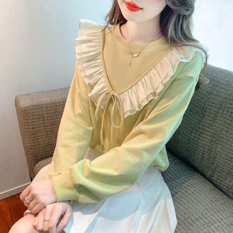 Korean style autumn and winter T-shirt splice hoodie