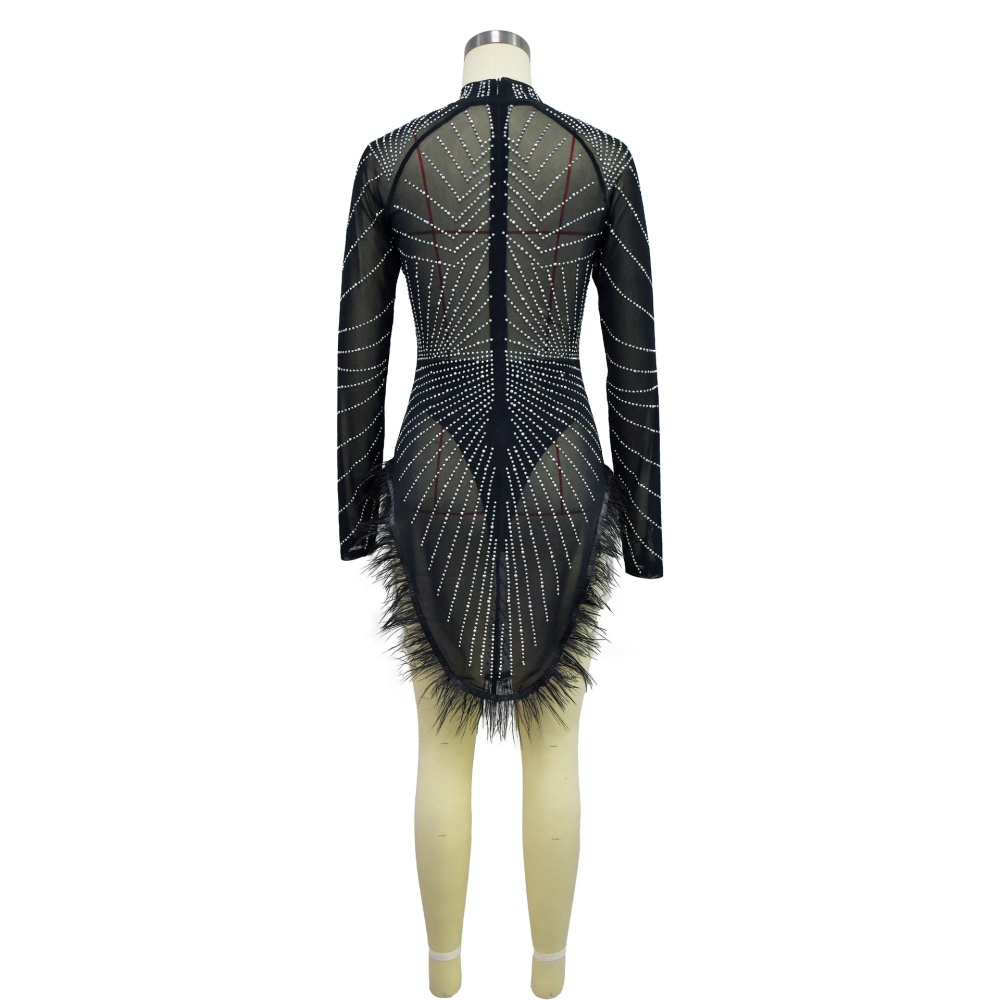 Fashion European style dress feather pure T-back for women