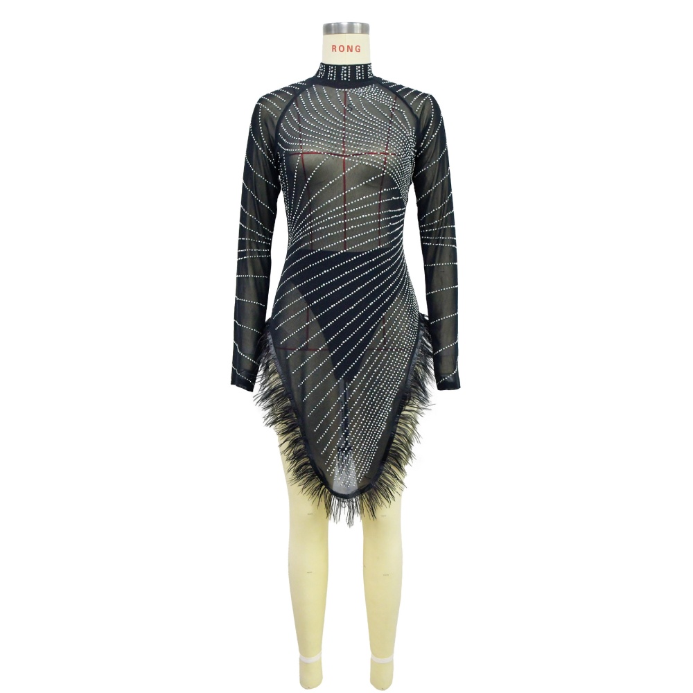 Fashion European style dress feather pure T-back for women