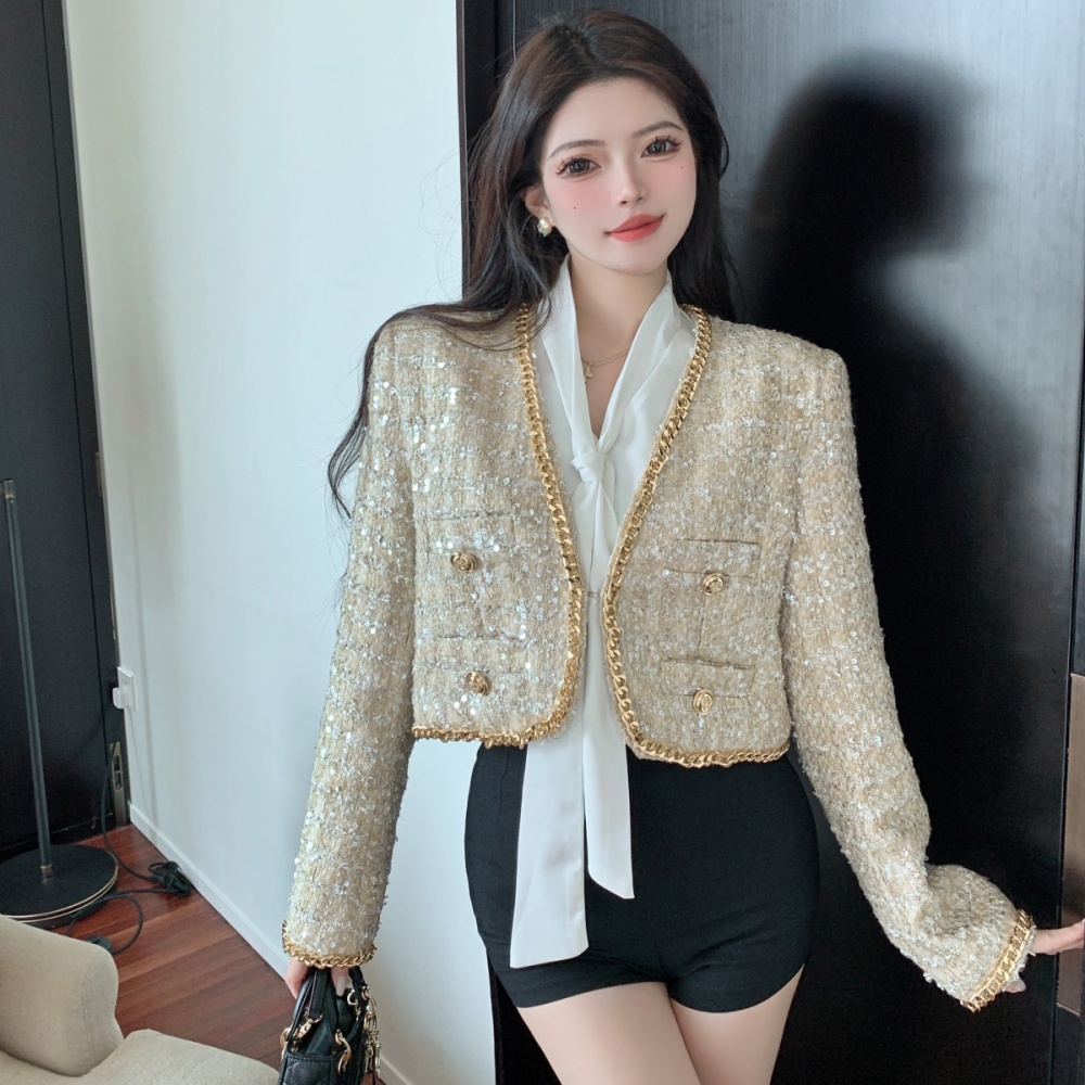 Autumn light luxury tops Western style ladies jacket for women