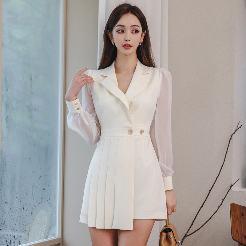 Splice slim dress fashion Korean style business suit