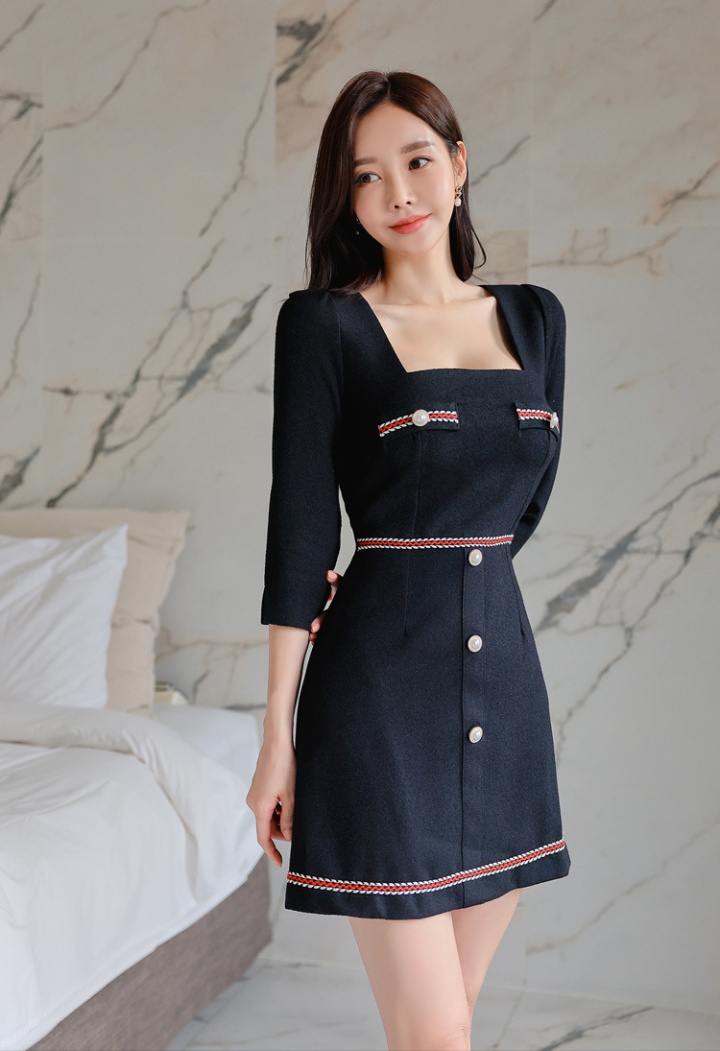 Playful fashion slim small fellow show young dress