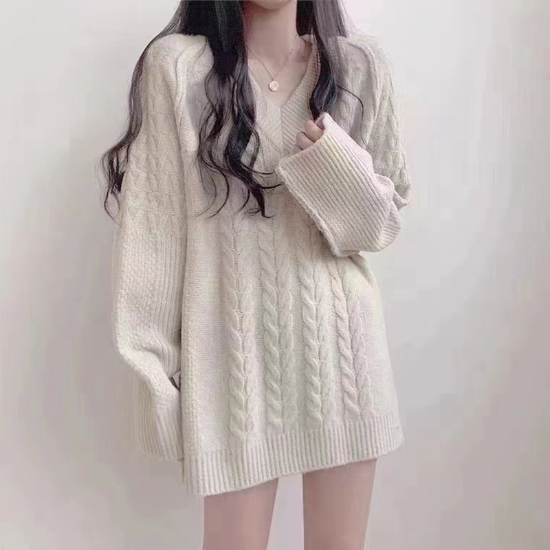 Long twist sweater dress Western style sweater for women