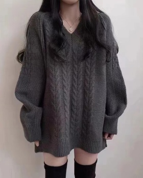 Long twist sweater dress Western style sweater for women