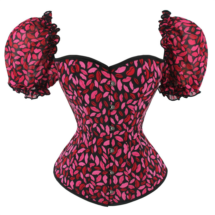 Red lips corset court style shapewear for women
