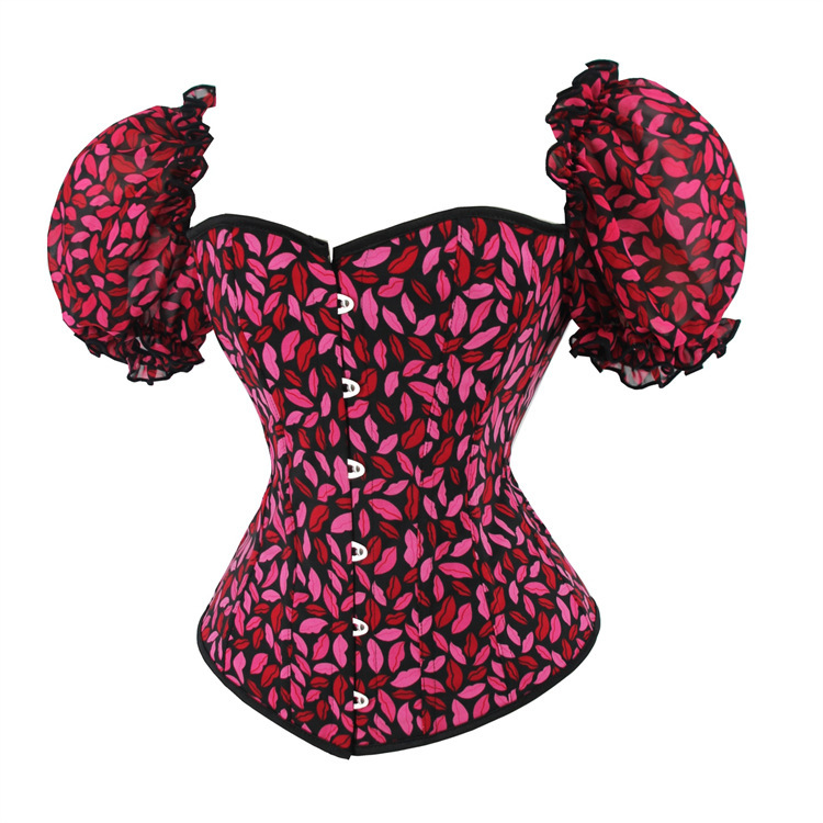 Red lips corset court style shapewear for women