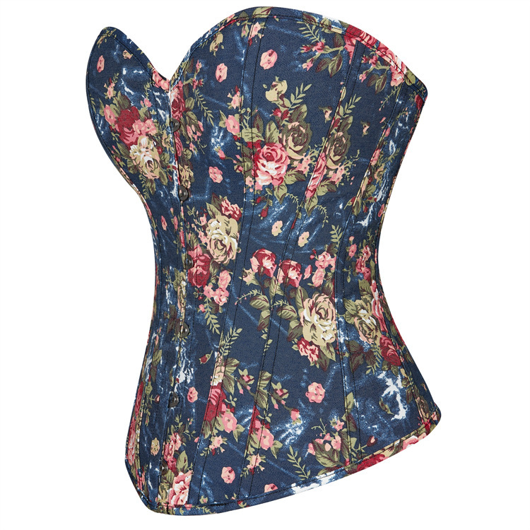 Retro floral shapewear body sculpting corset for women BE82201