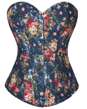 Retro floral shapewear body sculpting corset for women