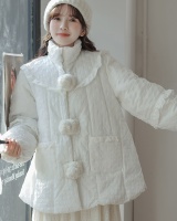 Short winter coat white thick cotton coat for women