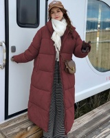 Exceed knee thick coat long cotton coat for women