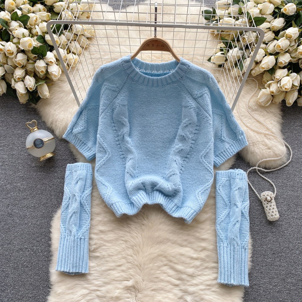 Niche pullover short tops twist autumn and winter sweater