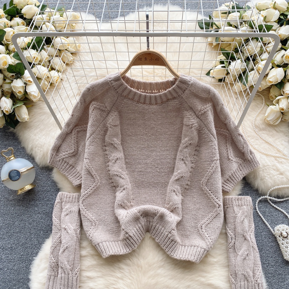 Niche pullover short tops twist autumn and winter sweater