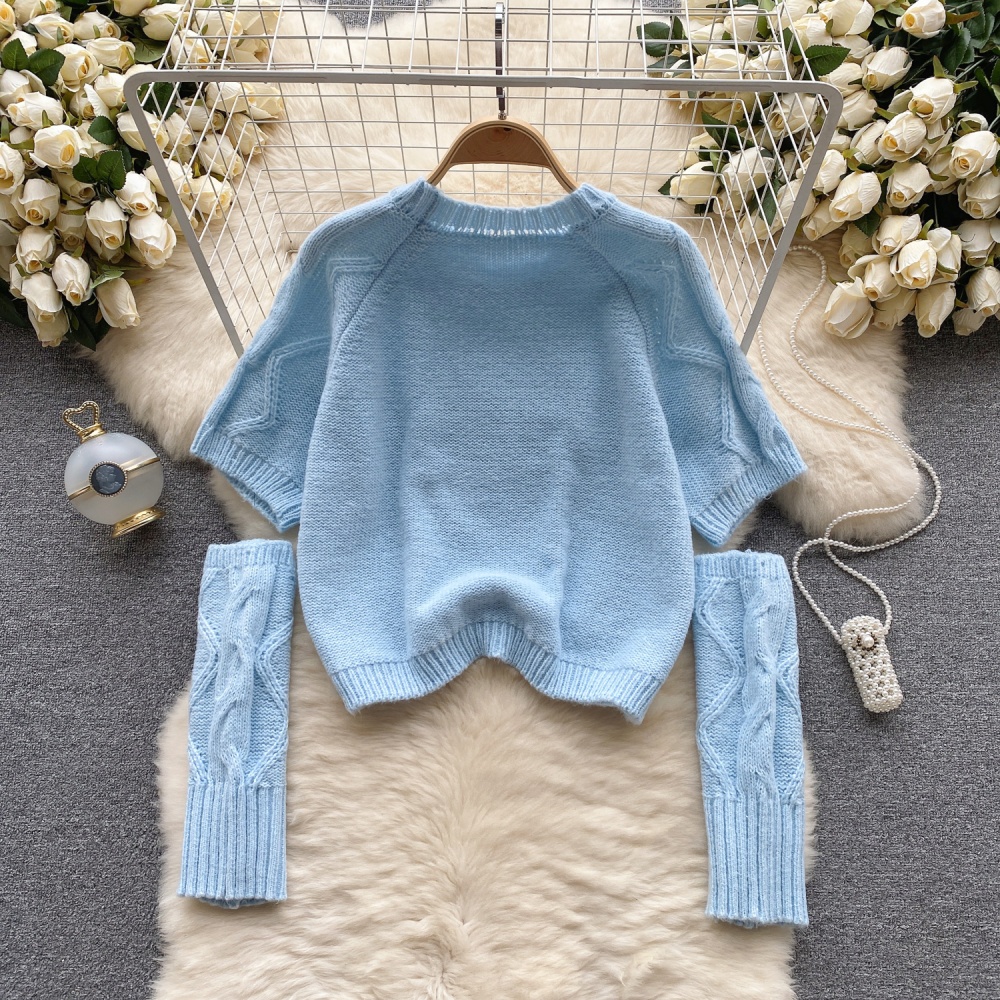 Niche pullover short tops twist autumn and winter sweater