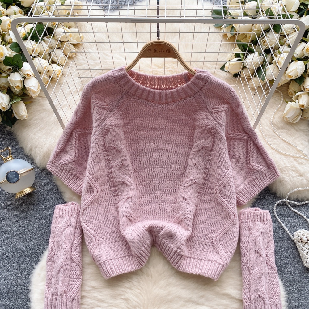 Niche pullover short tops twist autumn and winter sweater