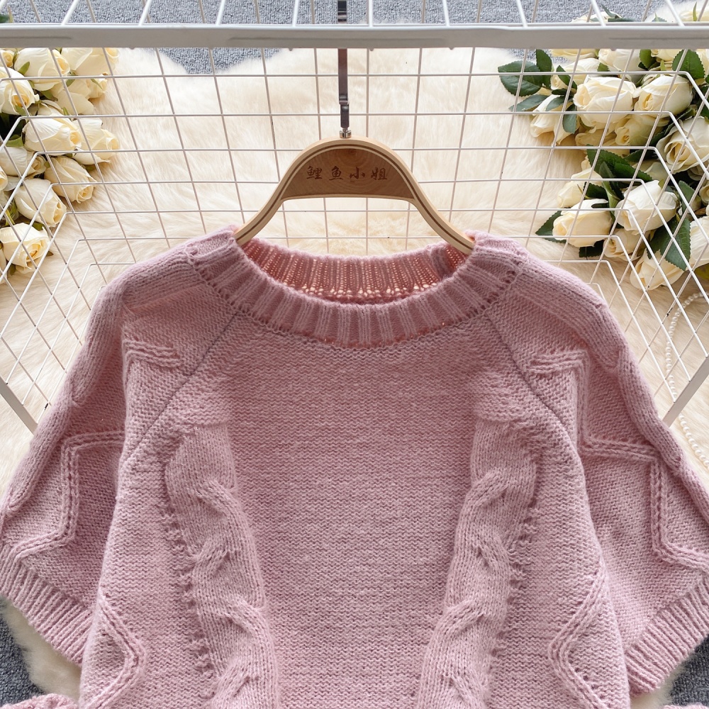 Niche pullover short tops twist autumn and winter sweater