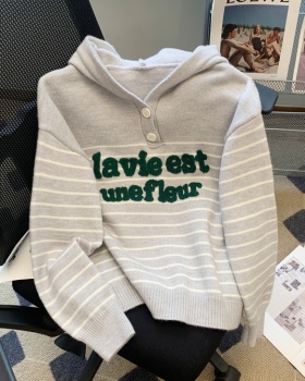 Lazy letters thick hoodie all-match Casual loose sweater