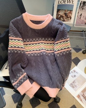 Retro autumn and winter niche twist knitted lazy sweater