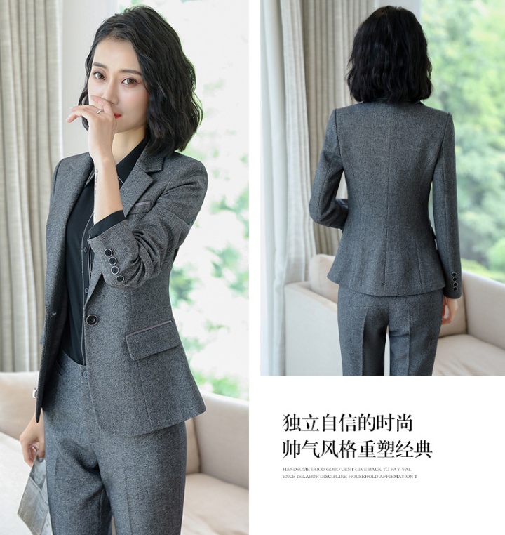 Overalls waistcoat autumn suit pants 4pcs set for women
