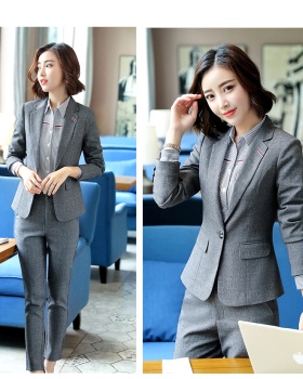 Fashion business suit gray shirt 3pcs set for women