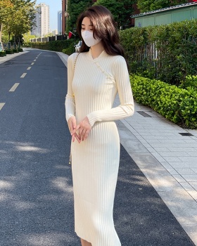 Slim sweater dress inside the ride cheongsam for women