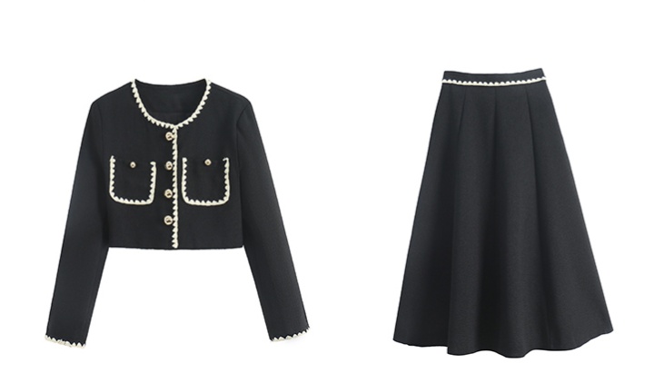 Autumn and winter skirt coat 2pcs set for women