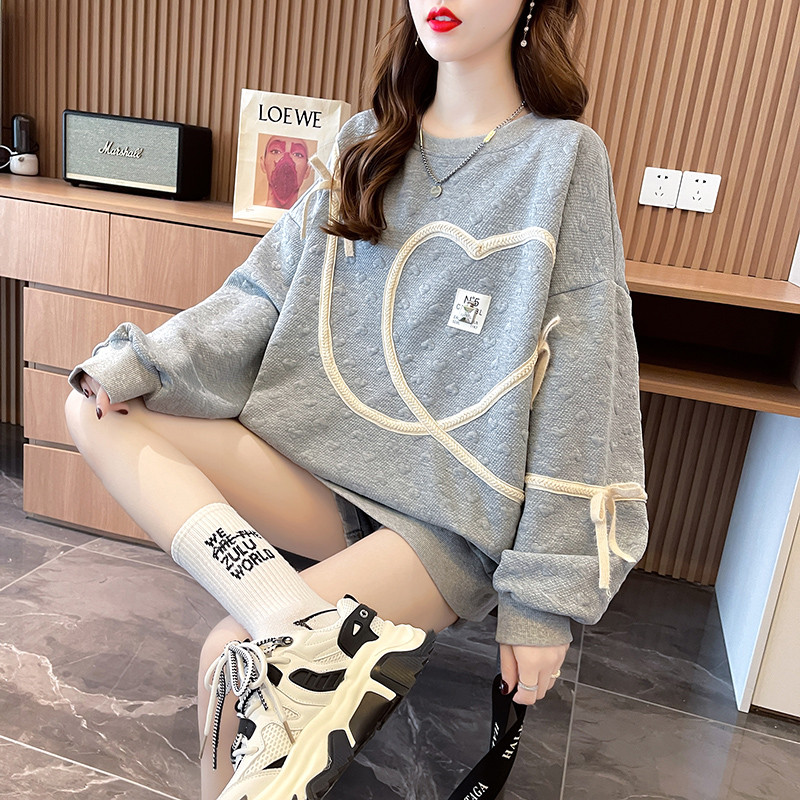 Long sleeve Korean style tops complex thick hoodie for women