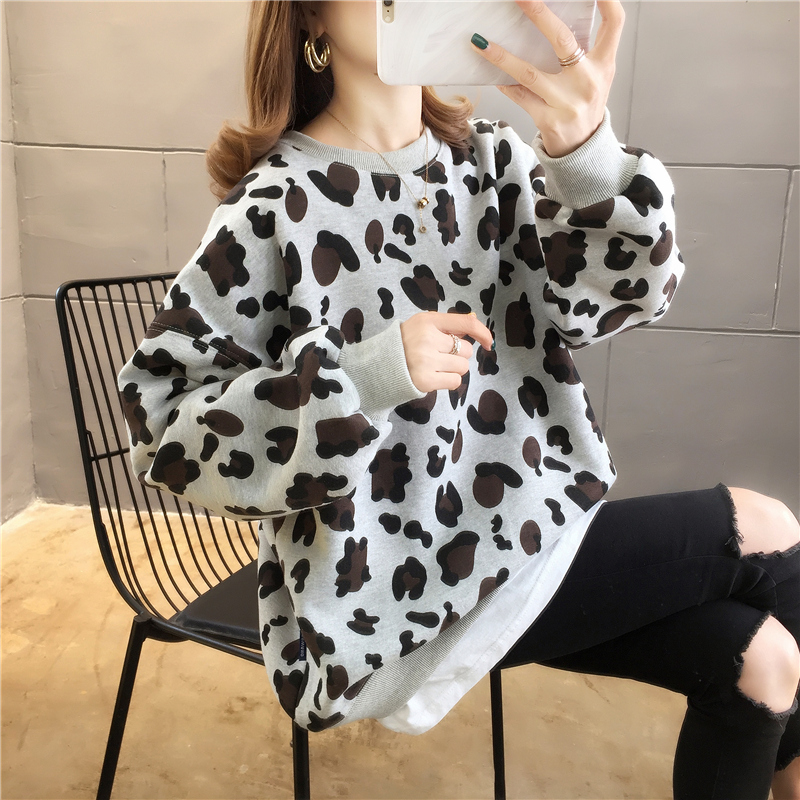 Loose complex printing autumn and winter Korean style hoodie