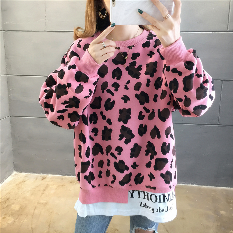 Loose complex printing autumn and winter Korean style hoodie