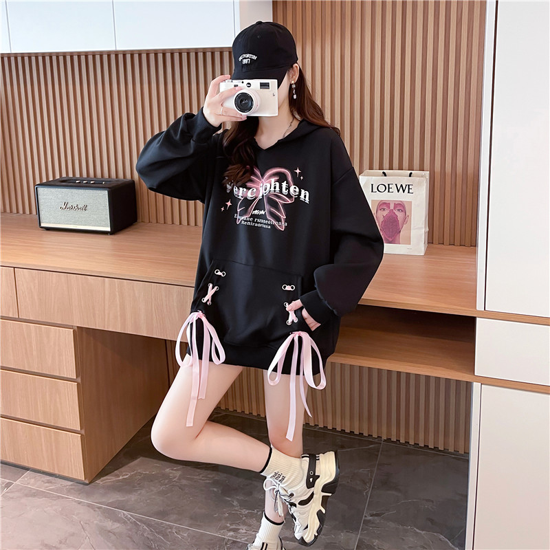 Imitation of cotton spring and autumn complex bandage hoodie