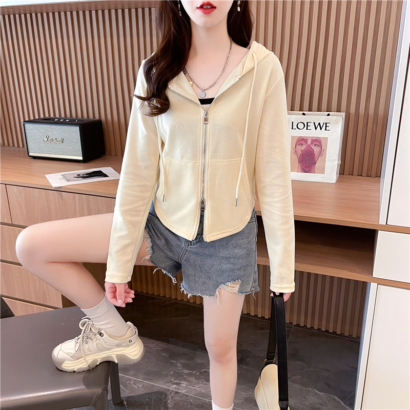 Spring and autumn cardigan double zip hoodie