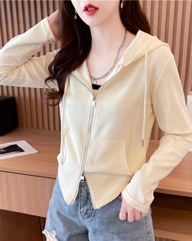 Spring and autumn cardigan double zip hoodie