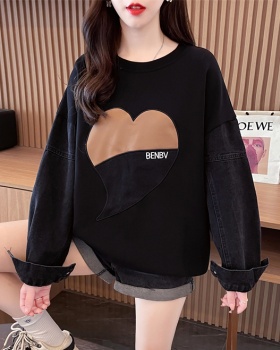 Complex cotton coat letters thin hoodie for women