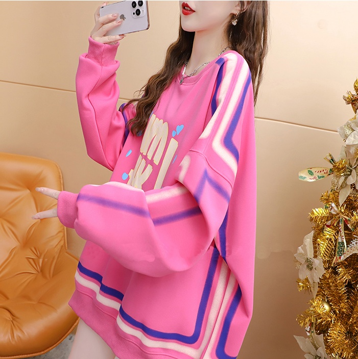 Korean style large yard cotton hoodie for women