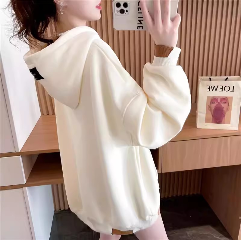 Mixed colors cotton printing hoodie for women
