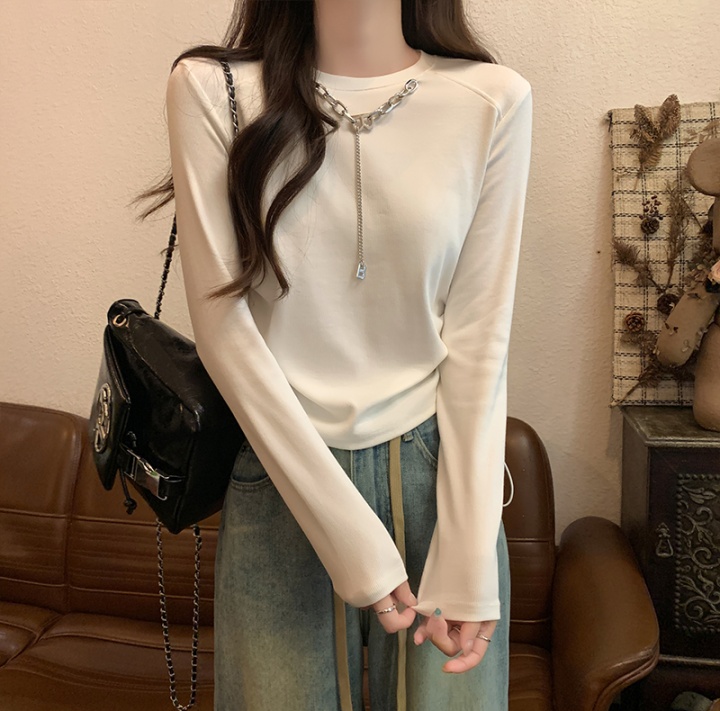 Long sleeve chain small shirt Western style T-shirt for women