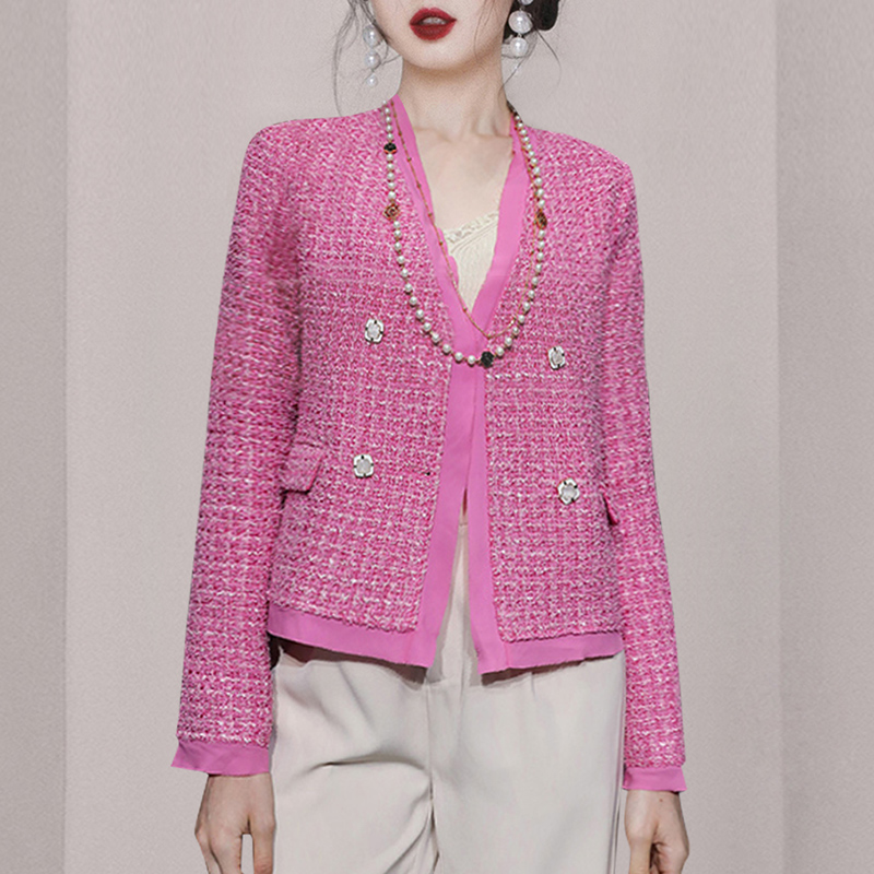 Fashion coarse flower temperament sweet woolen coat
