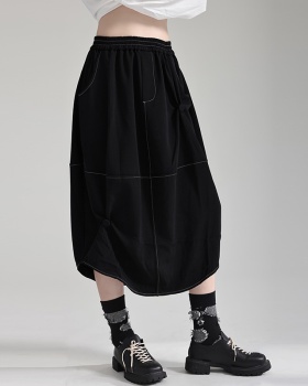 Niche elastic waist lantern autumn skirt for women