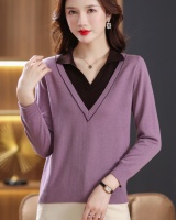 Autumn bottoming shirt mixed colors sweater for women