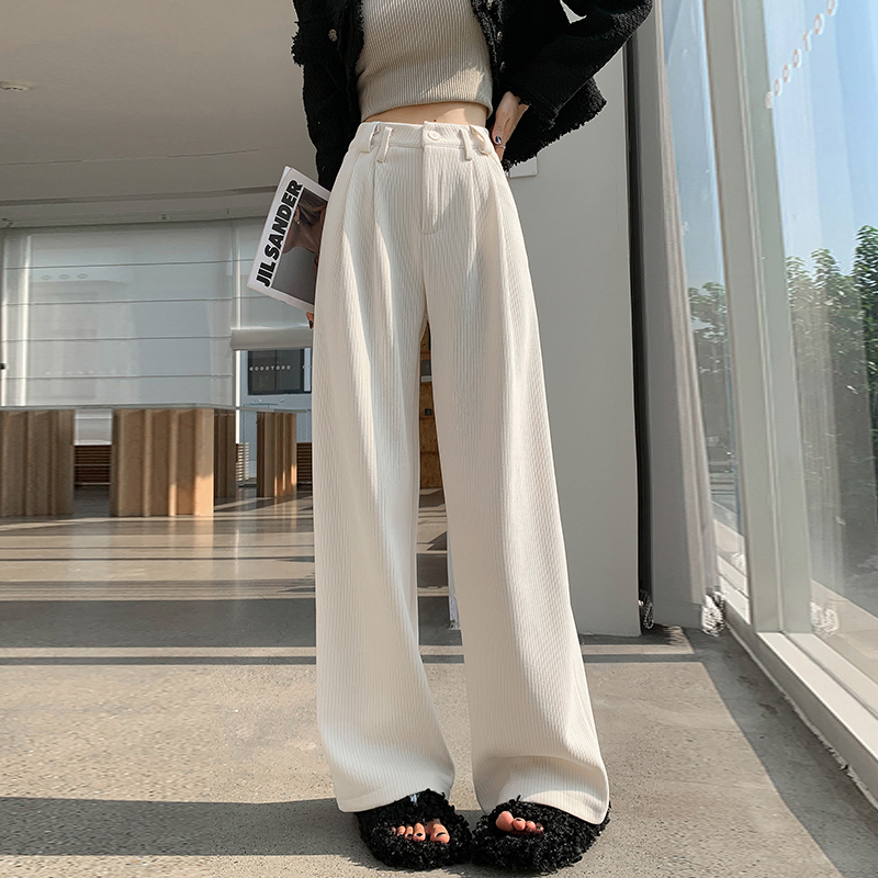 Corduroy casual pants velveteen wide leg pants for women