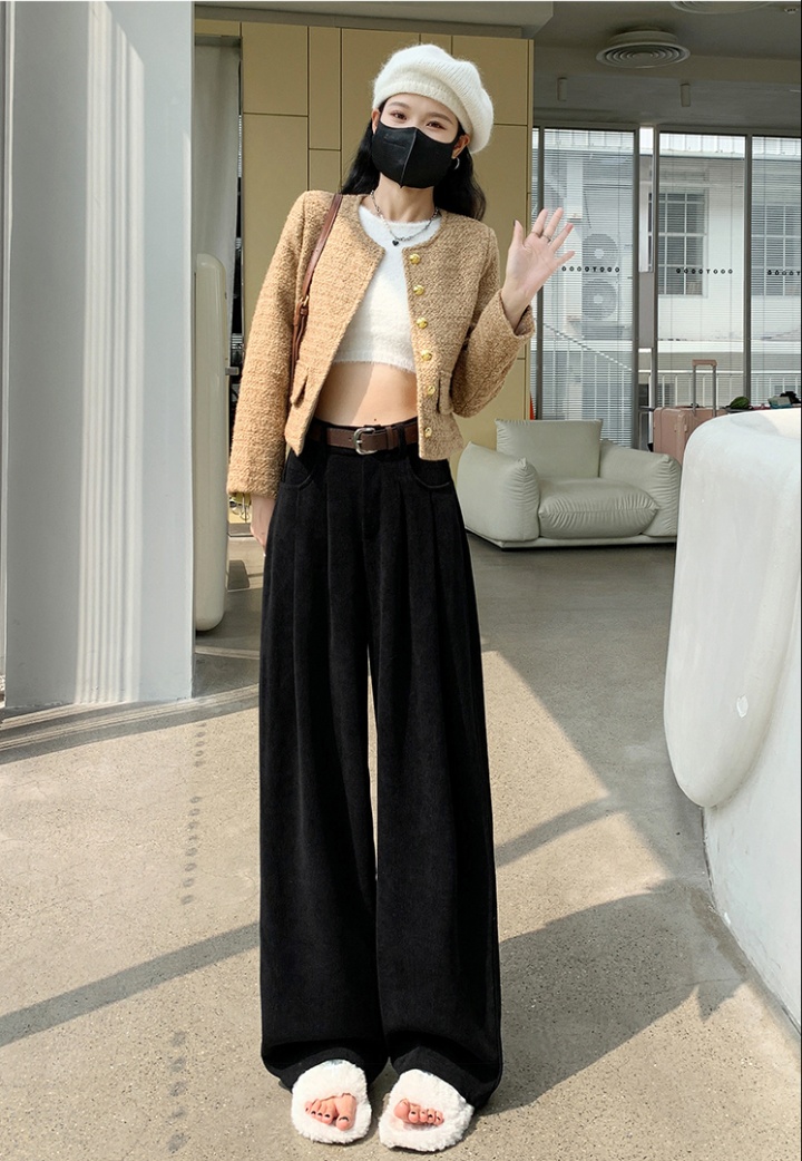 High waist drape wide leg pants straight pants for women