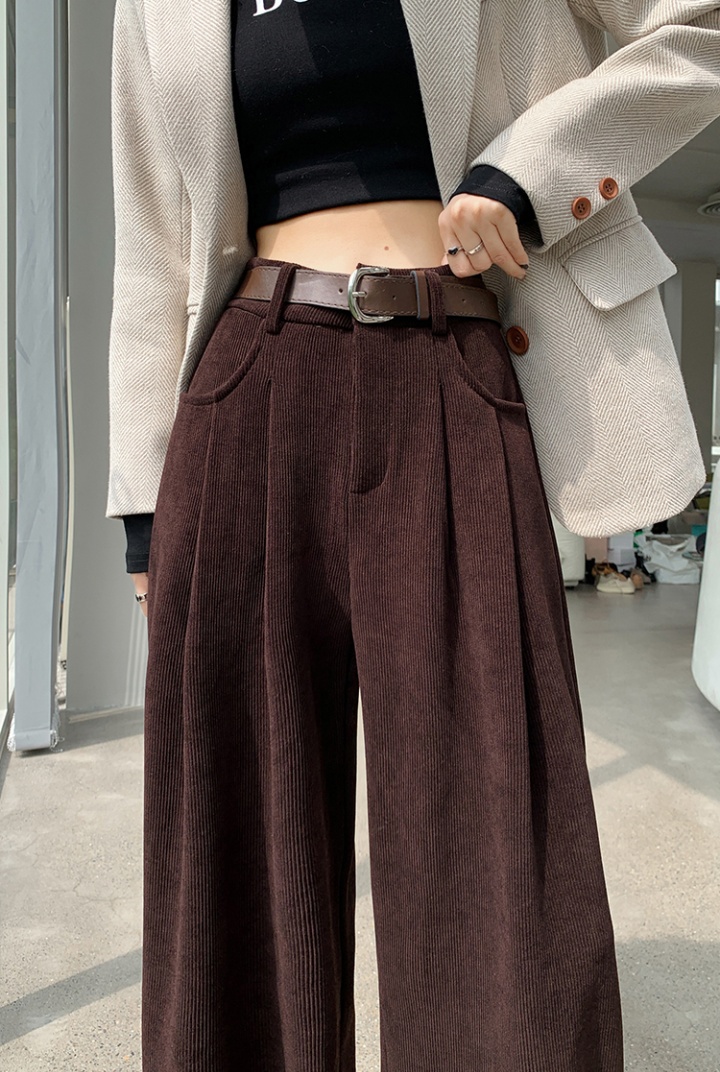 High waist drape wide leg pants straight pants for women